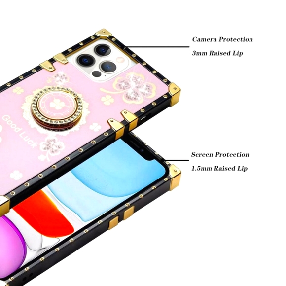 Fashion Trunk Case with Ring for Iphone 13 Pro Max, Rose Gold - Picture 4 of 4